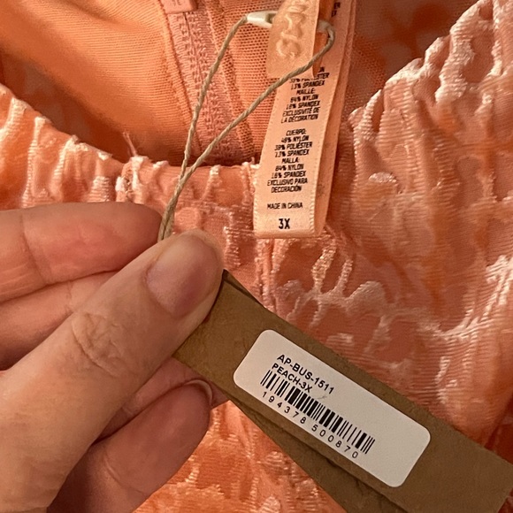 NEW NWT SKIMS Peach Velvet Corset Top Velour NWT Kim Kardashian Repeat Logo 3X - Picture 6 of 8